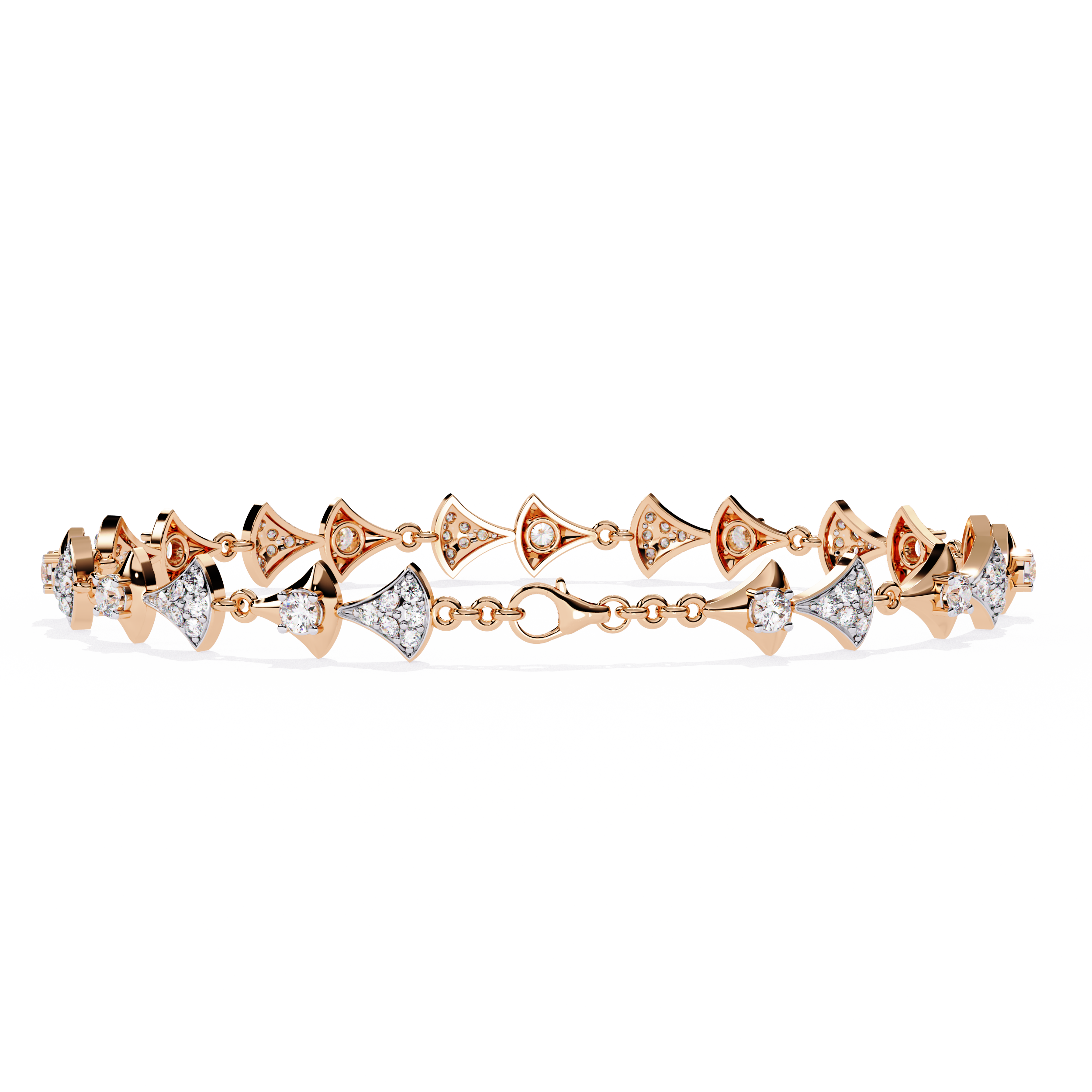 Solitairekart 1.26ct Fan-shaped Natural Diamond Bracelet-HI Color, VS-SI Clarity